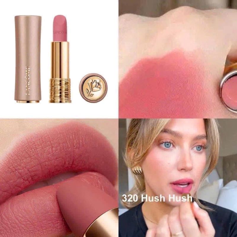 LANCOME L'Absolu Rouge Intimatte Matte Lipstick 1.6g #320 hush hush, LANCOME, LANCOME Lipstick ราคา , LANCOME Lipstick รีวิว , 